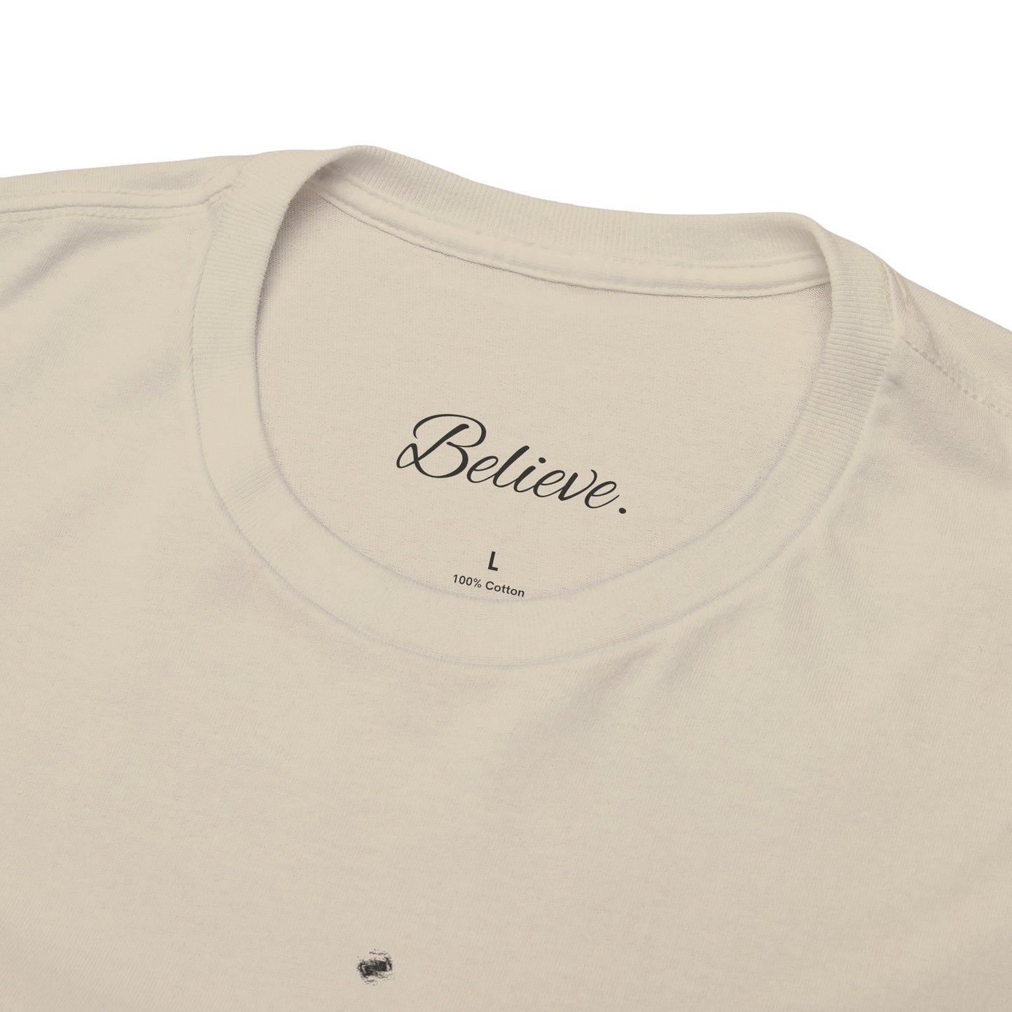 'Believe' Seek the Horizon Vertical Back Cotton Heavy Short-Sleeve T-Shirt