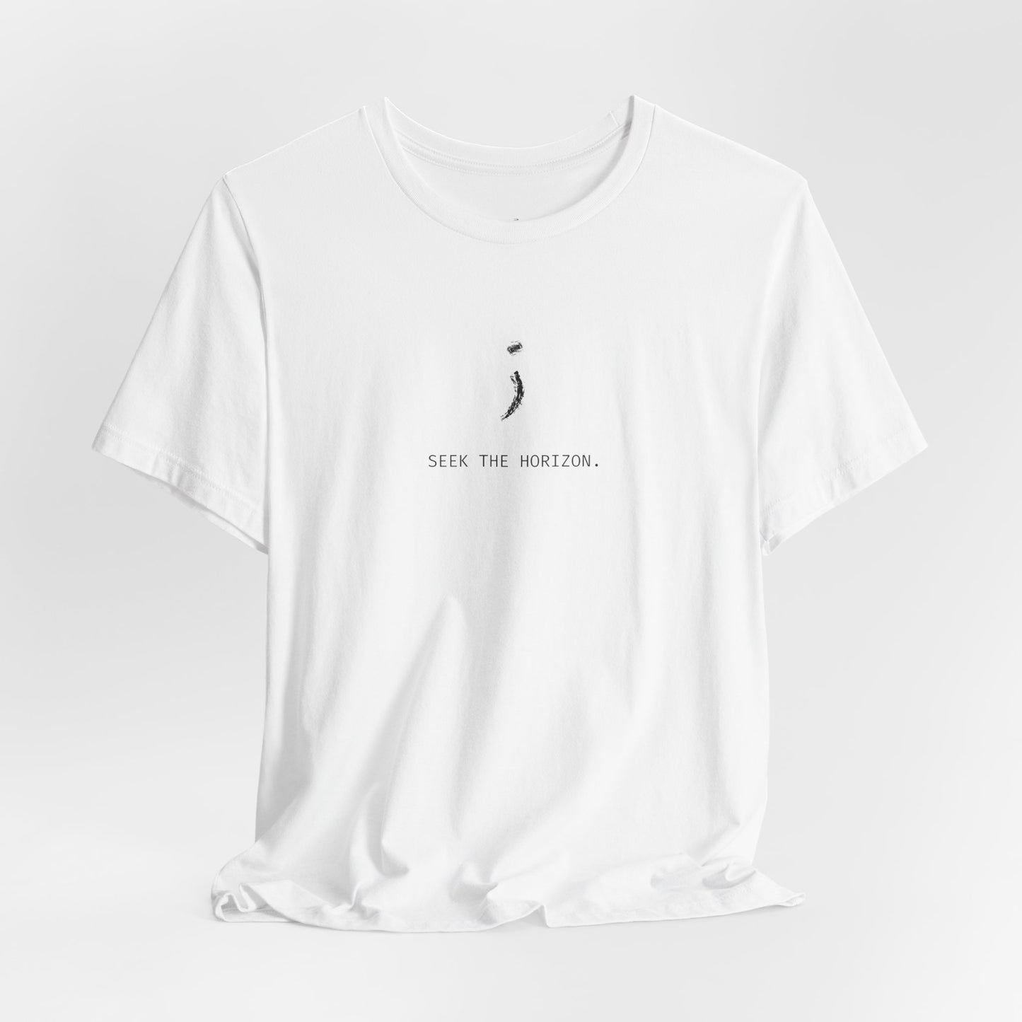 "To the person reading this; don't give up" Seek the Horizon Cotton Short-Sleeve T-Shirt Men's Mental Health Month