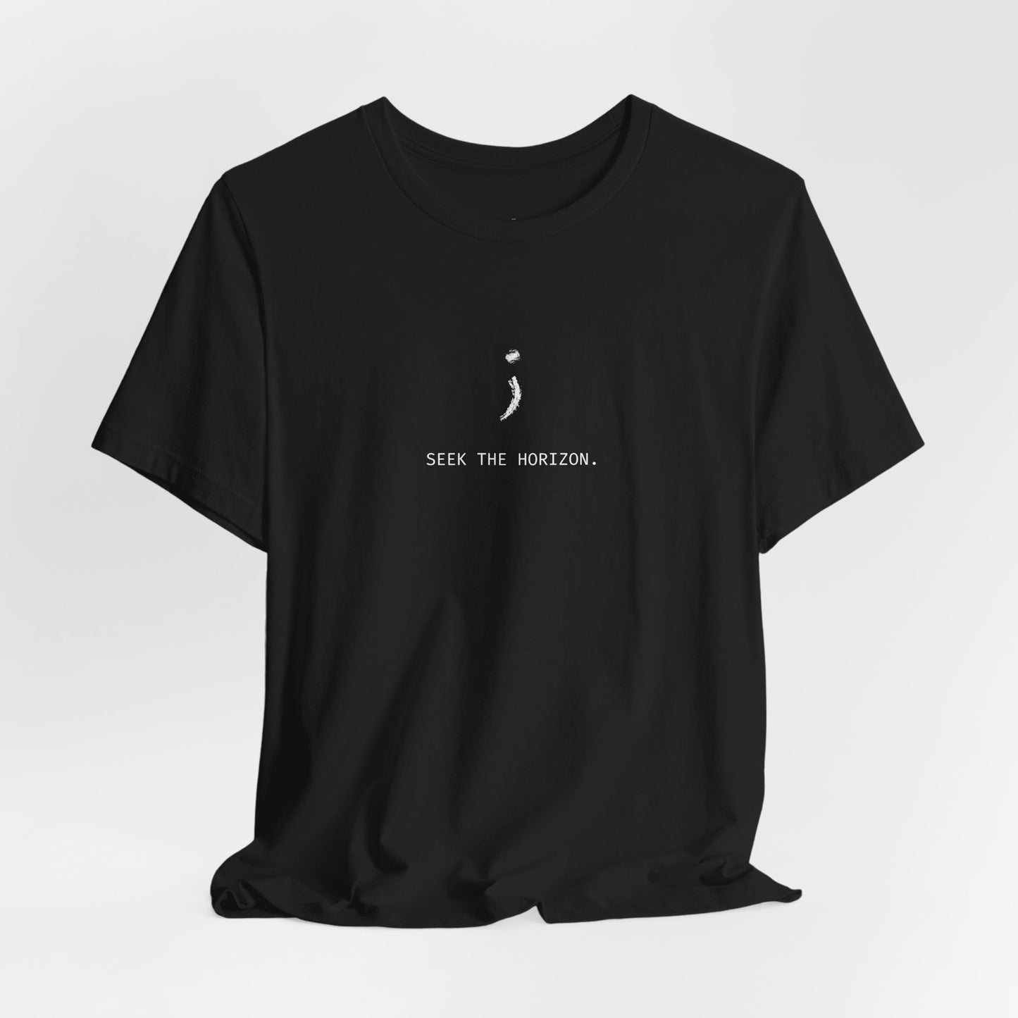 "To the person reading this; don't give up" Seek the Horizon Cotton Short-Sleeve T-Shirt Men's Mental Health Month
