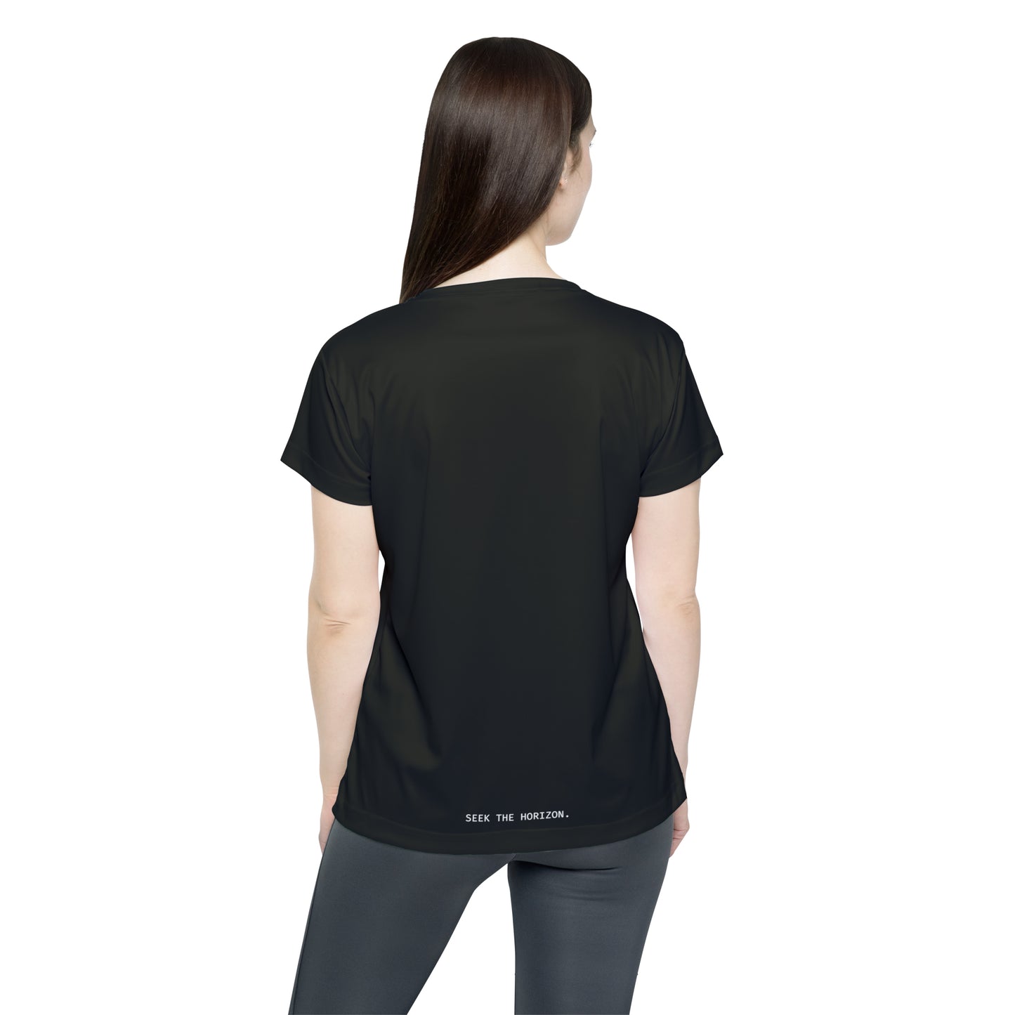 Seek the Horizon Women's Black Athletic Sports Jersey