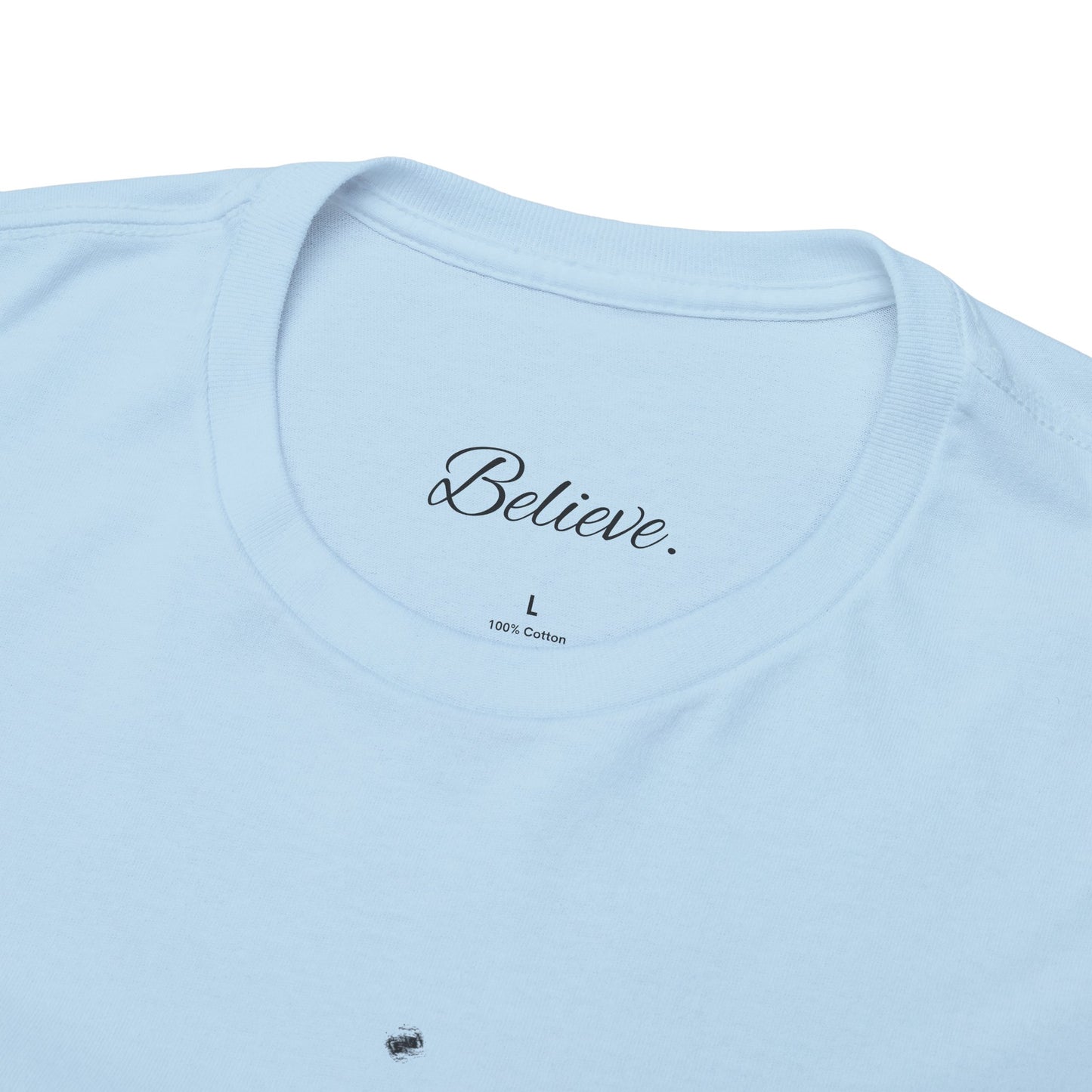 'Believe' Seek the Horizon Vertical Back Cotton Heavy Short-Sleeve T-Shirt