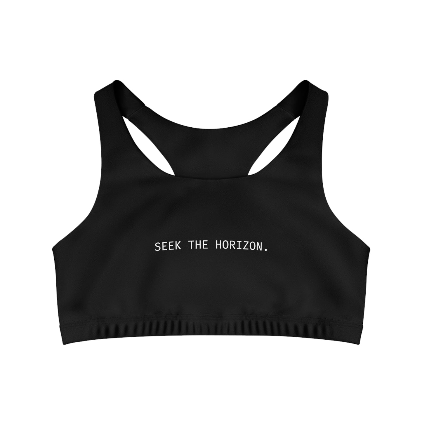 Seek the Horizon Women's Black Seamless Sports Bra