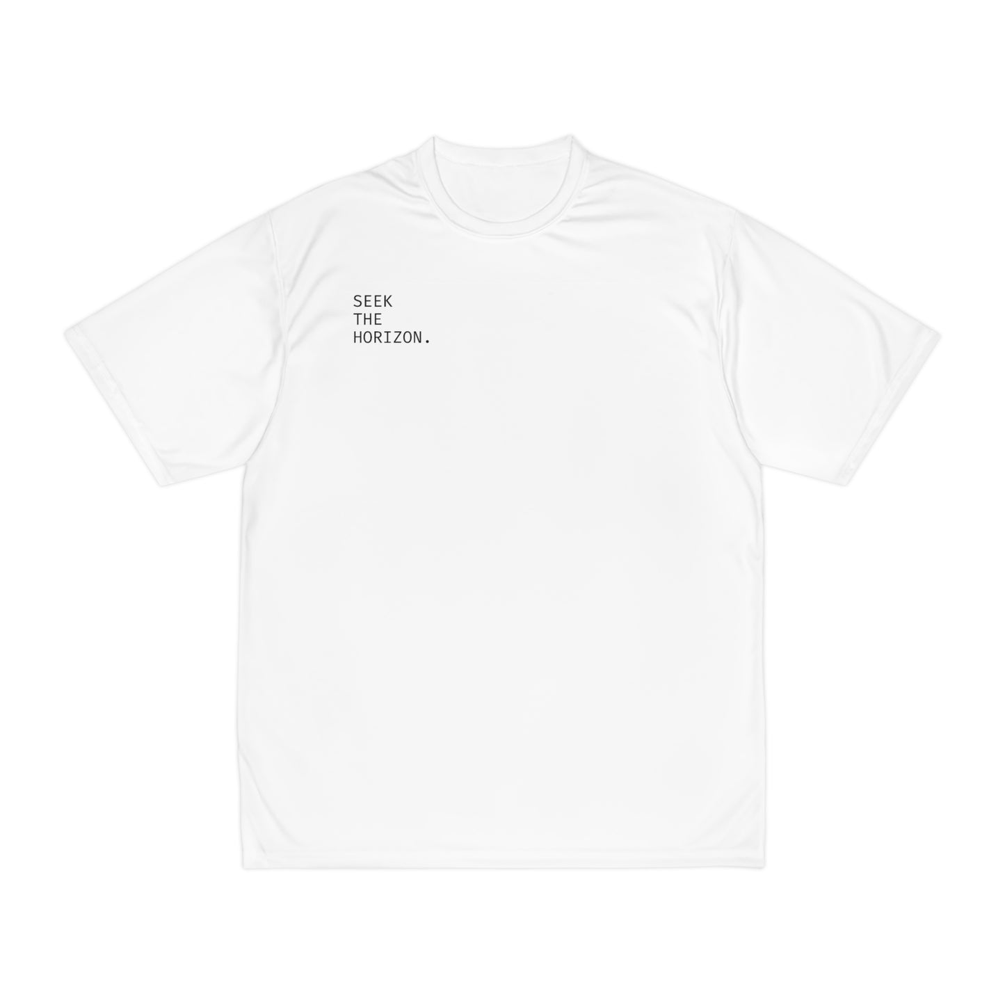 Front Seek the Horizon Sports Men's Athletic Performance Short-Sleeve T-Shirt