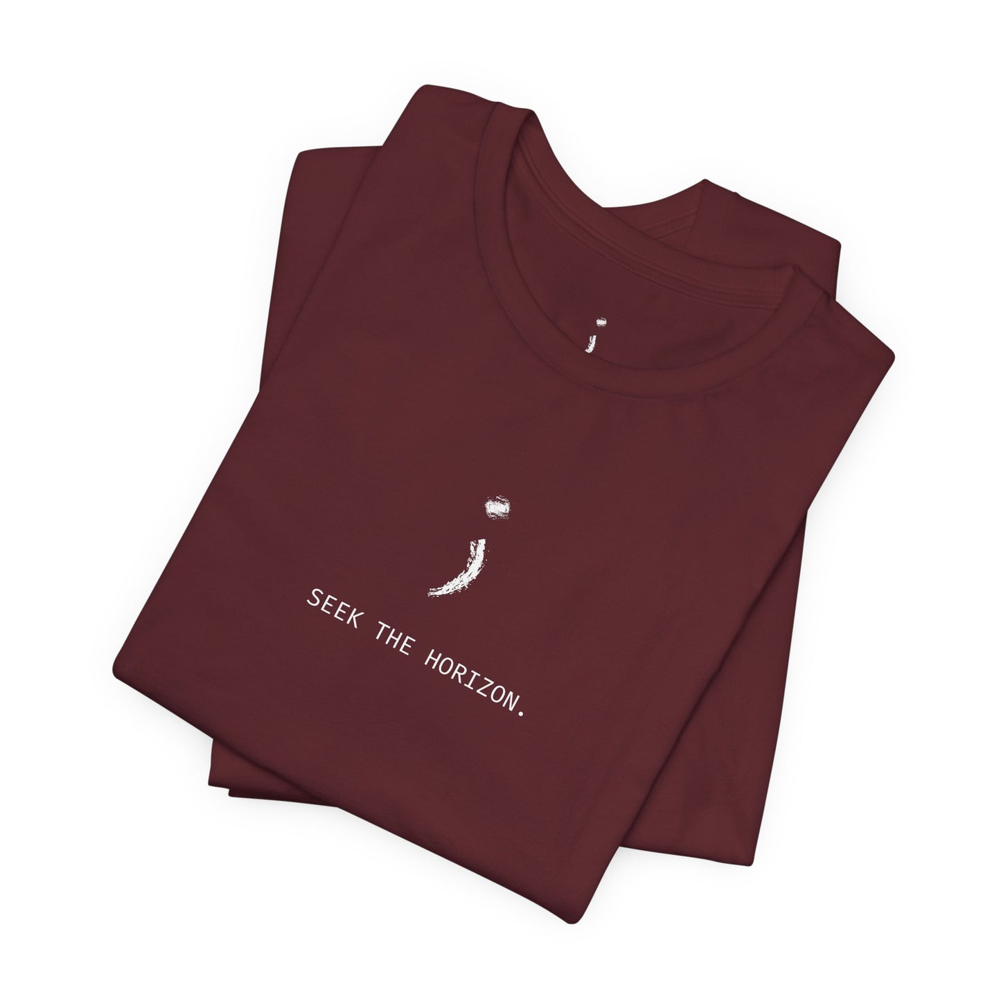 "To the person reading this; don't give up" Seek the Horizon Cotton Short-Sleeve T-Shirt Men's Mental Health Month