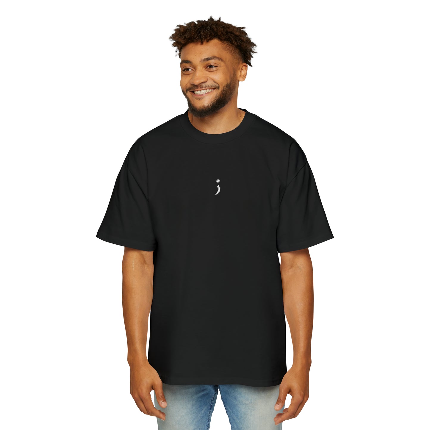 ; Seek the Horizon Back Print Men's Heavy Oversized Cotton Short-Sleeve T-Shirt