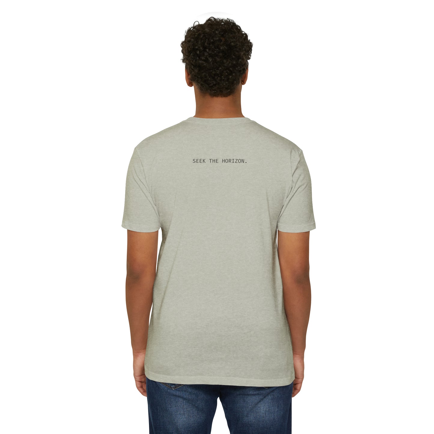Seek the Horizon ; Unisex CVC Jersey Short-Sleeve T-Shirt