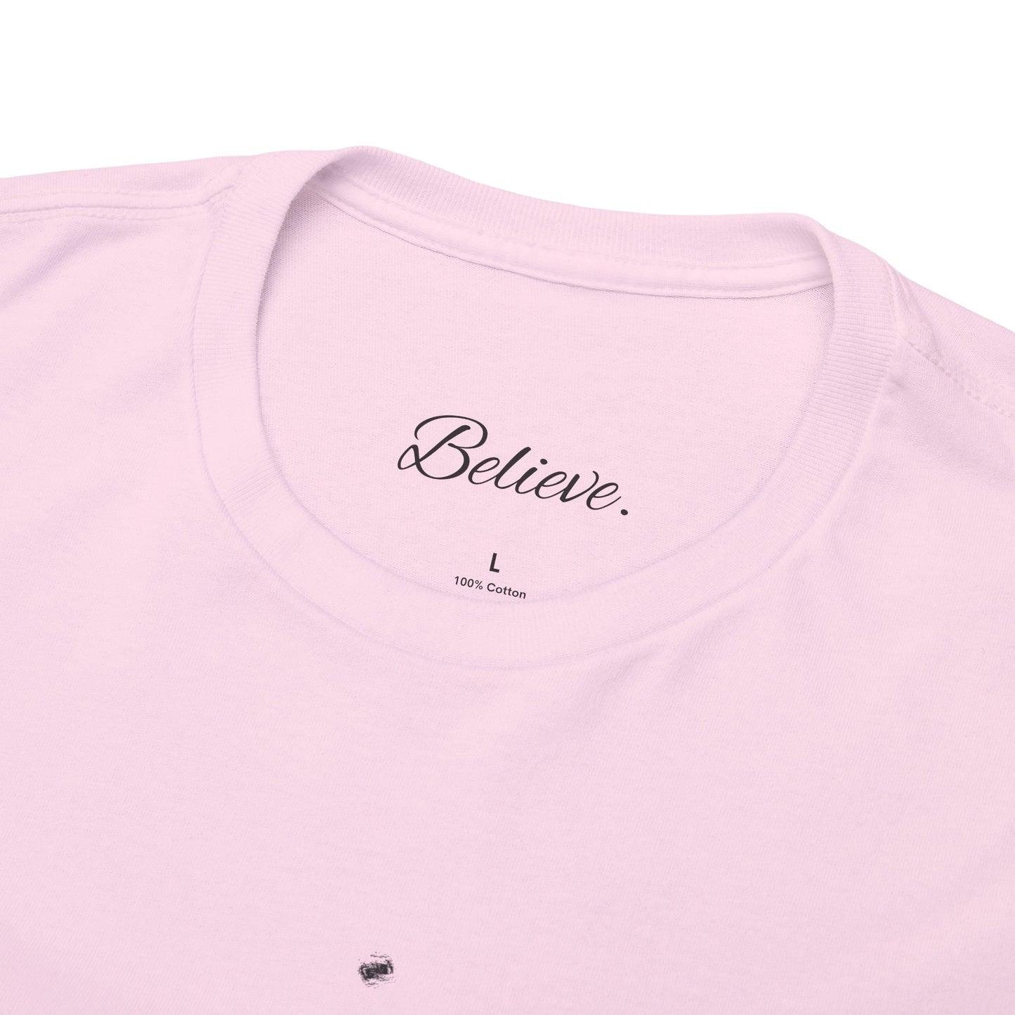 'Believe' Seek the Horizon Vertical Back Cotton Heavy Short-Sleeve T-Shirt