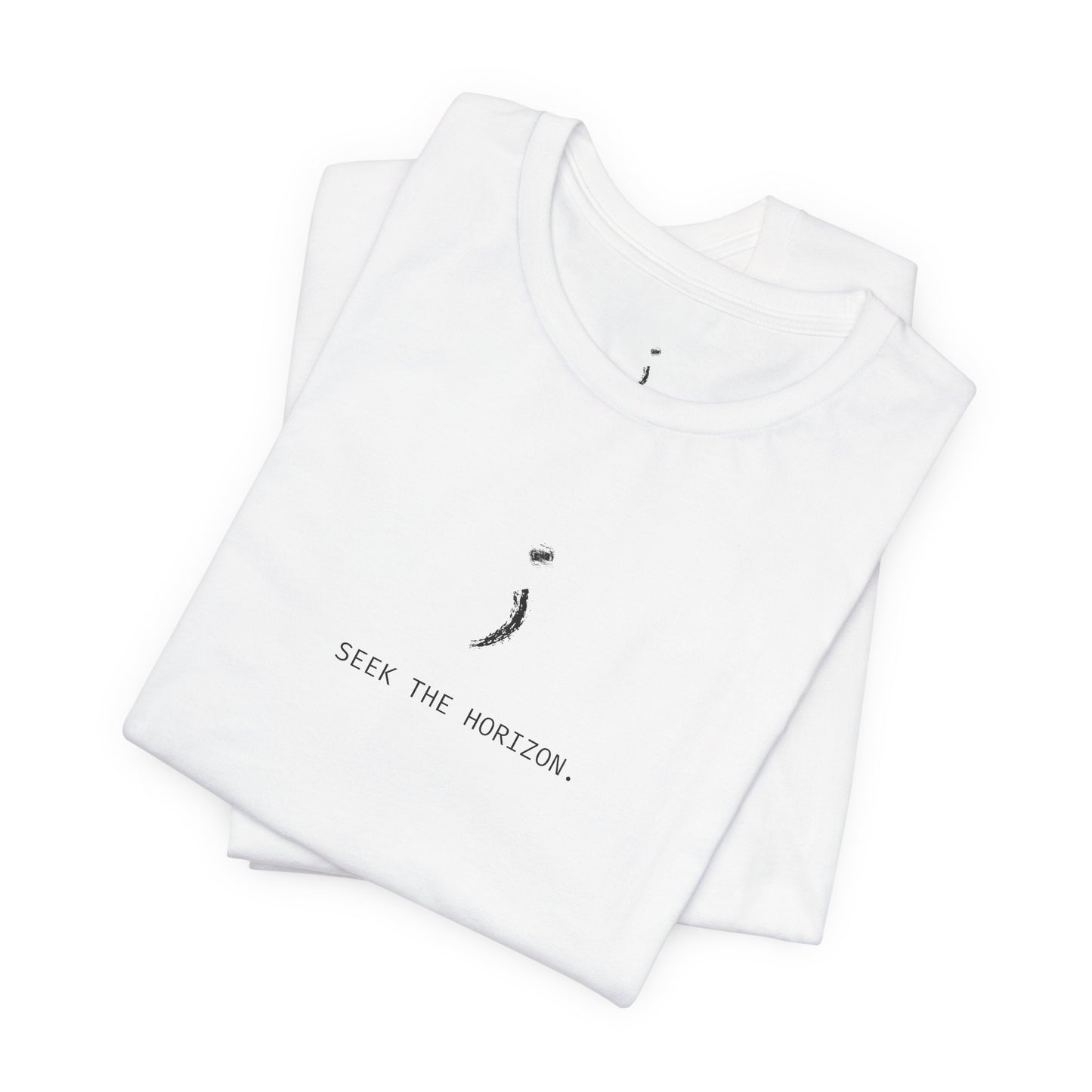 "To the person reading this; don't give up" Seek the Horizon Cotton Short-Sleeve T-Shirt Men's Mental Health Month