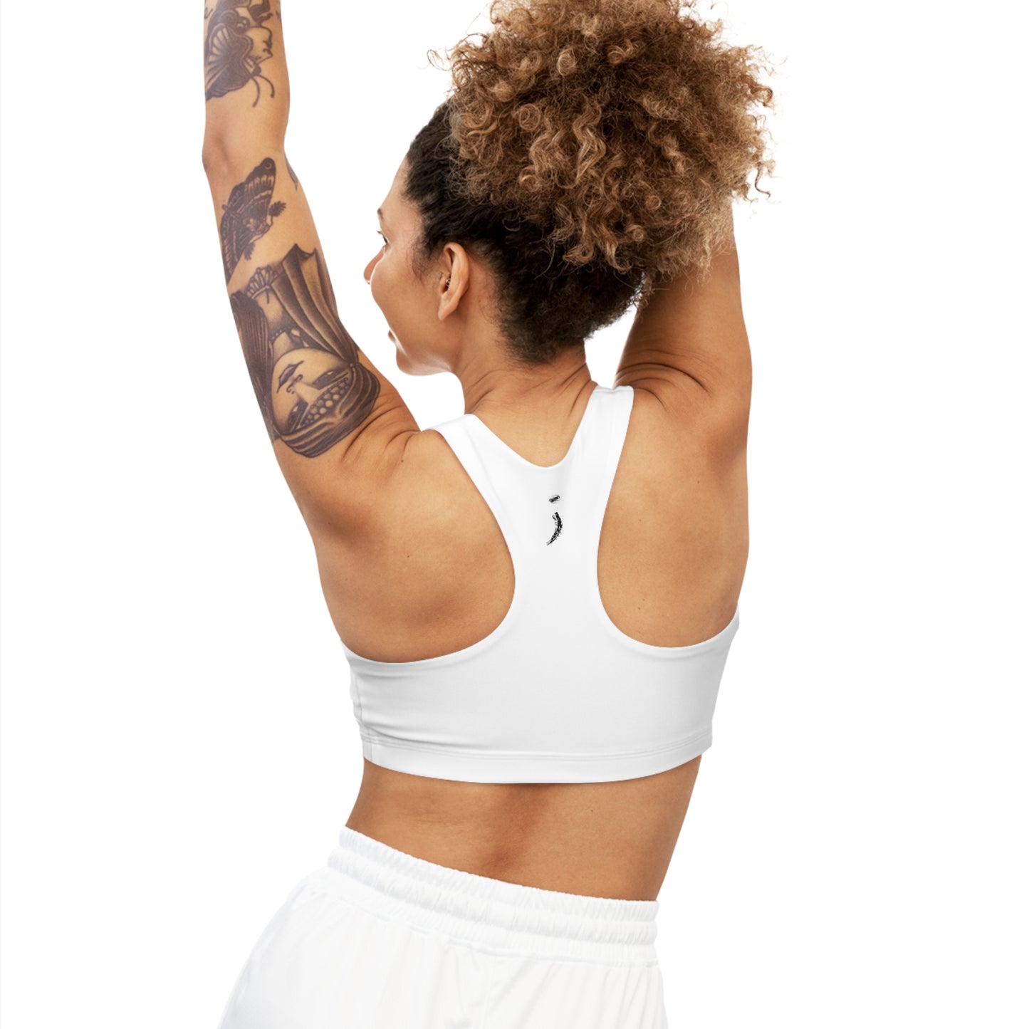 Seek the Horizon Women's White Seamless Sports Bra