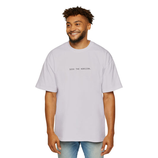 Seek the Horizon ; Men's Heavy Relaxed Fit Oversized Short-Sleeve T-Shirt