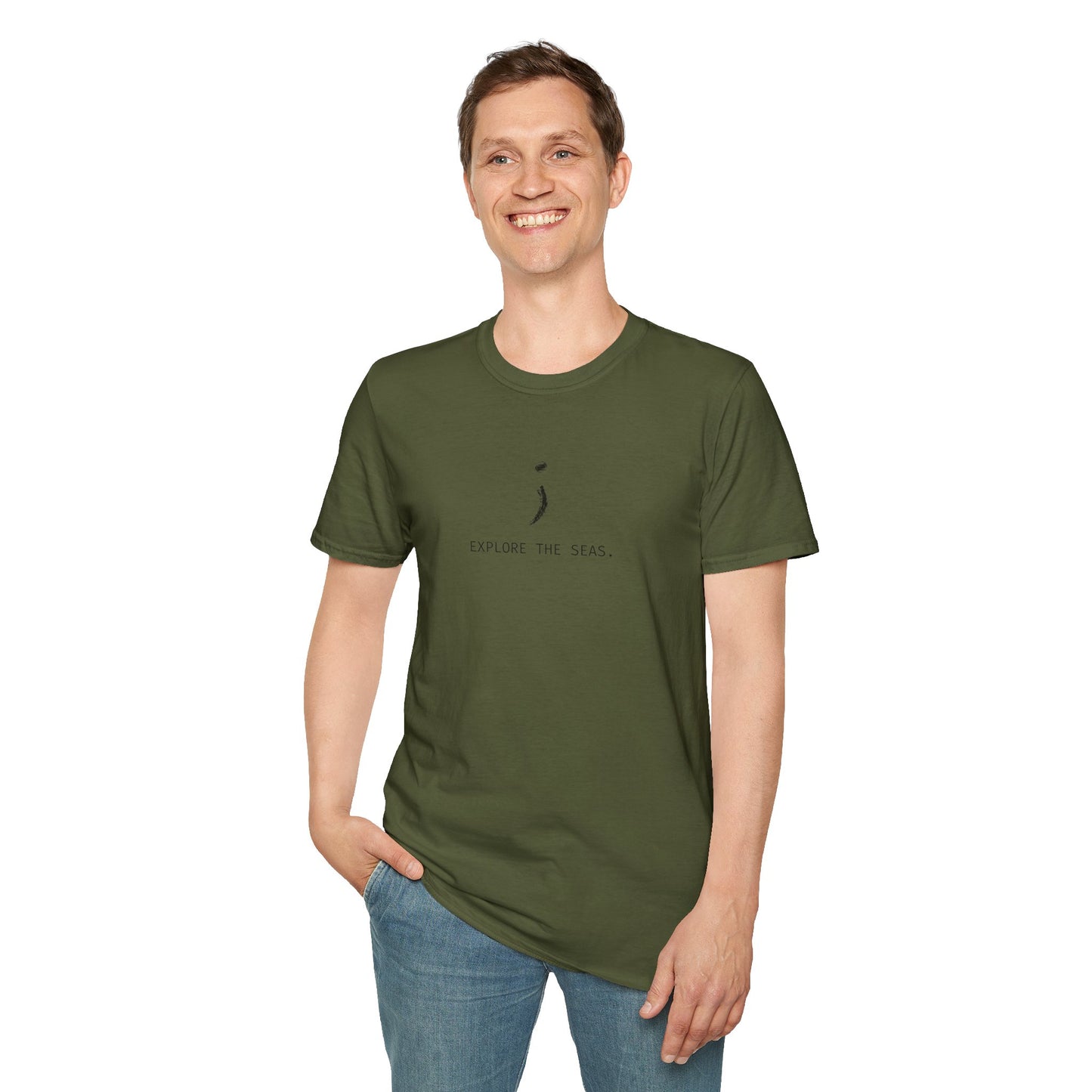 'Explore the Seas' Seek the Horizon Unisex Softstyle Cotton Travel Diving Short-Sleeve T-Shirt