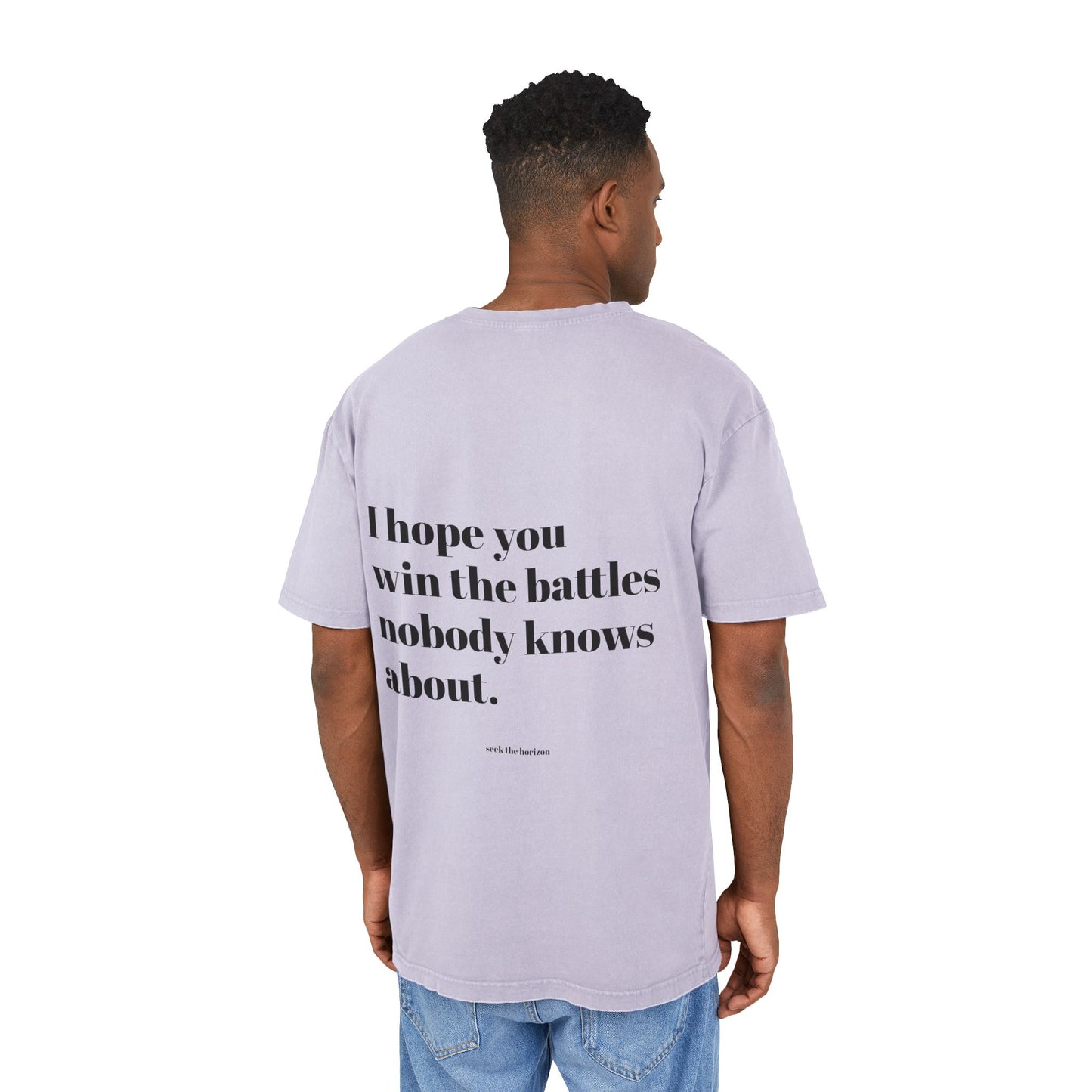 Men's Acid Washed Oversized Tee - Inspirational Quote T-Shirt