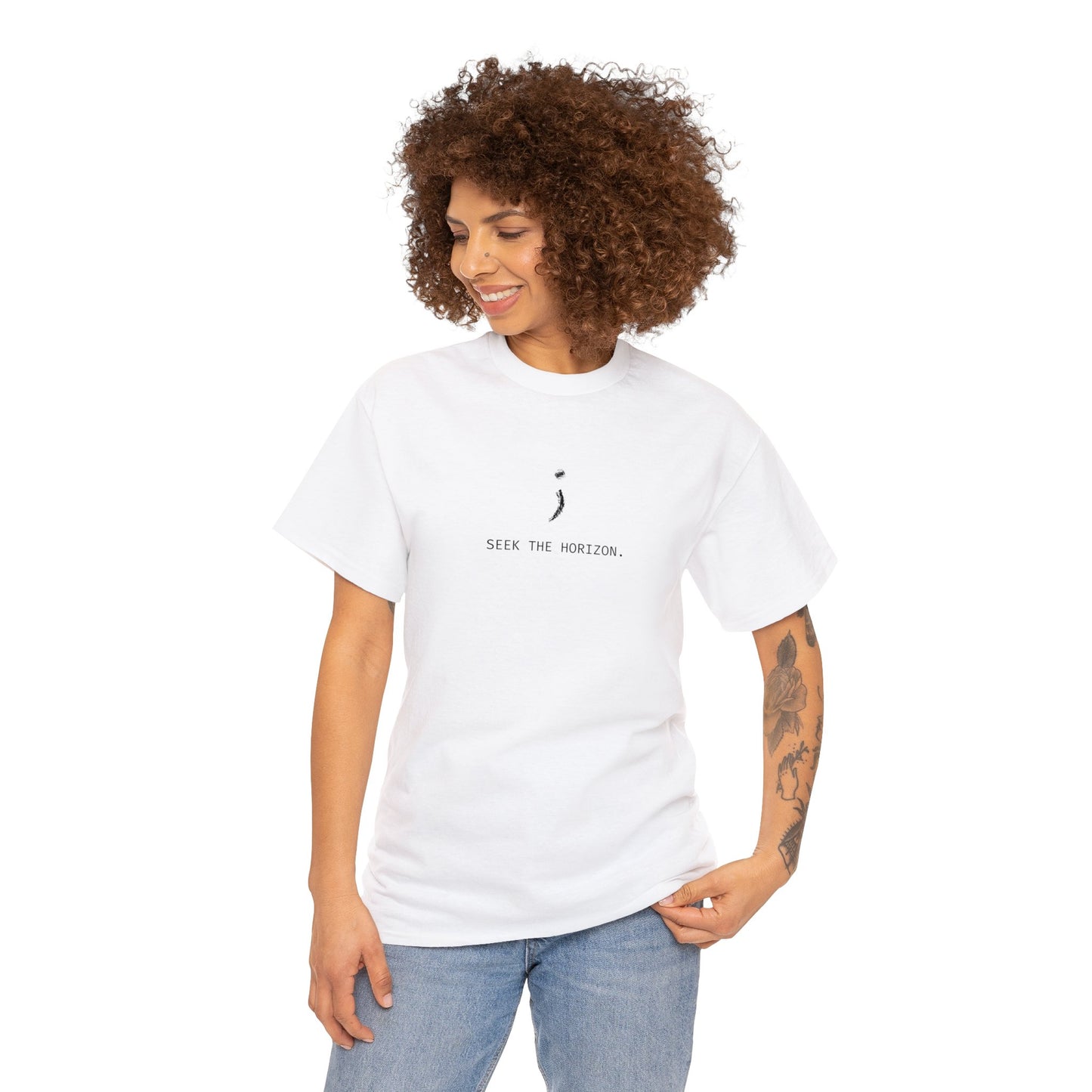 Seek the Horizon's ; Women Heavy Cotton Short-Sleeve Relax T-Shirt