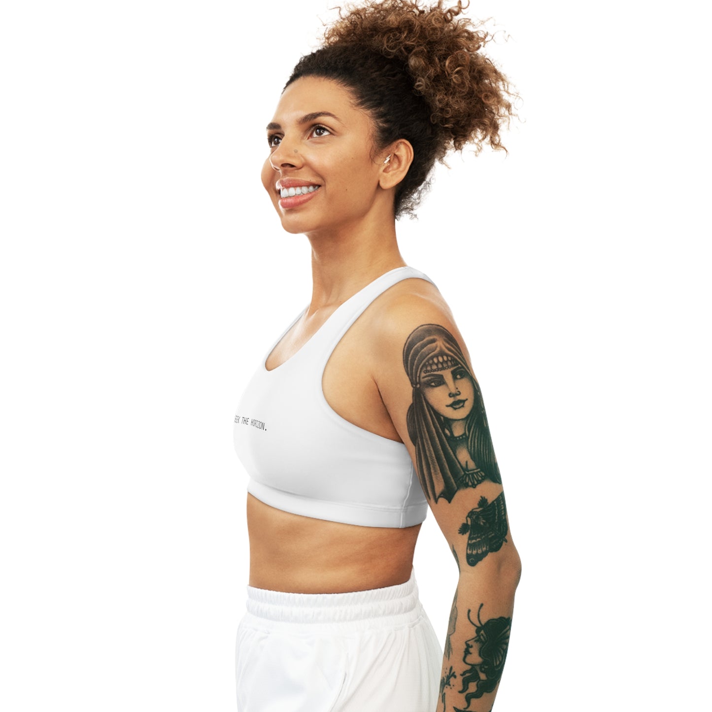 Seek the Horizon Women's White Seamless Sports Bra