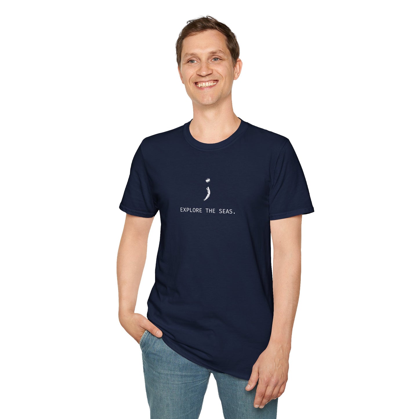 'Explore the Seas' Seek the Horizon Unisex Softstyle Cotton Travel Diving Short-Sleeve T-Shirt