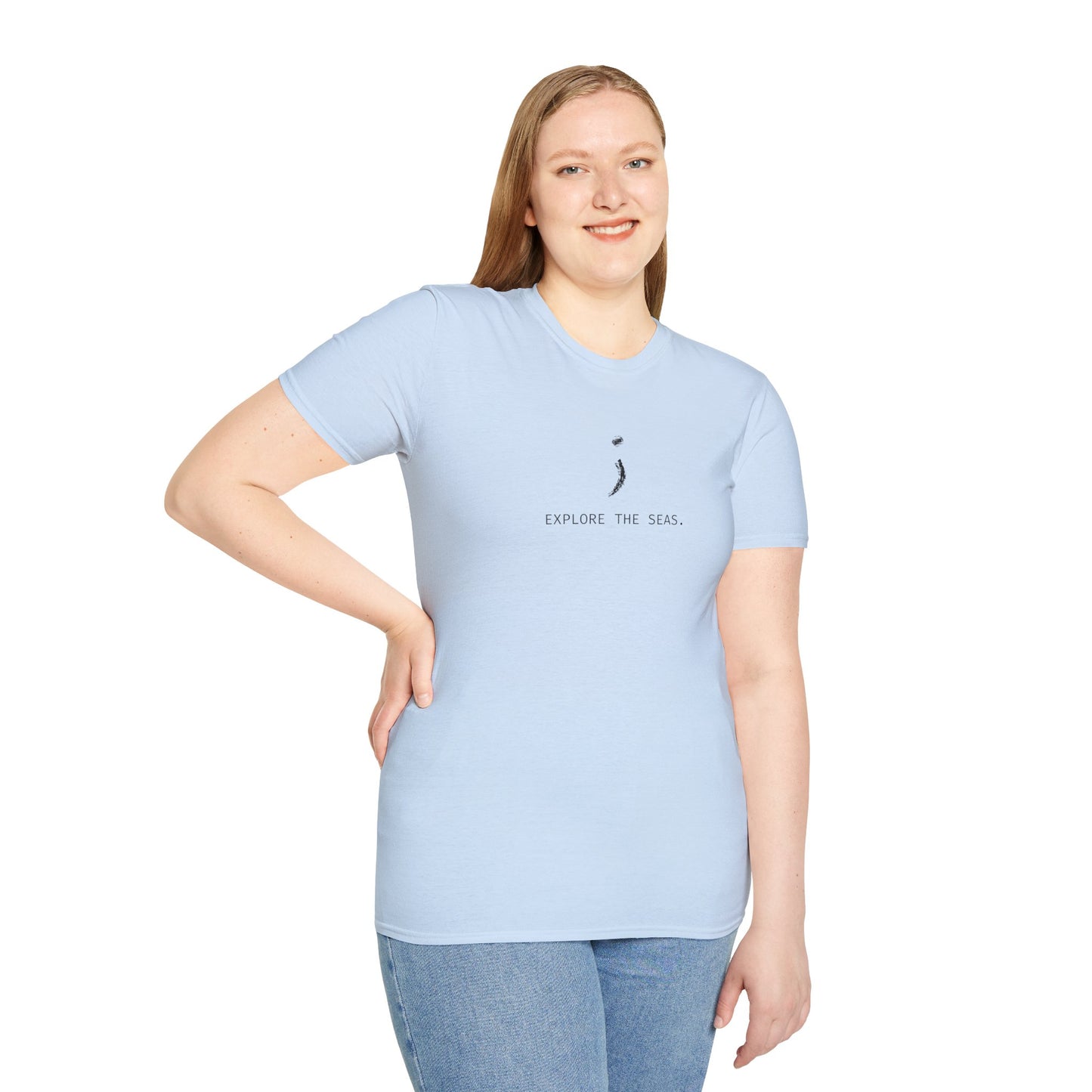 'Explore the Seas' Seek the Horizon Unisex Softstyle Cotton Travel Diving Short-Sleeve T-Shirt