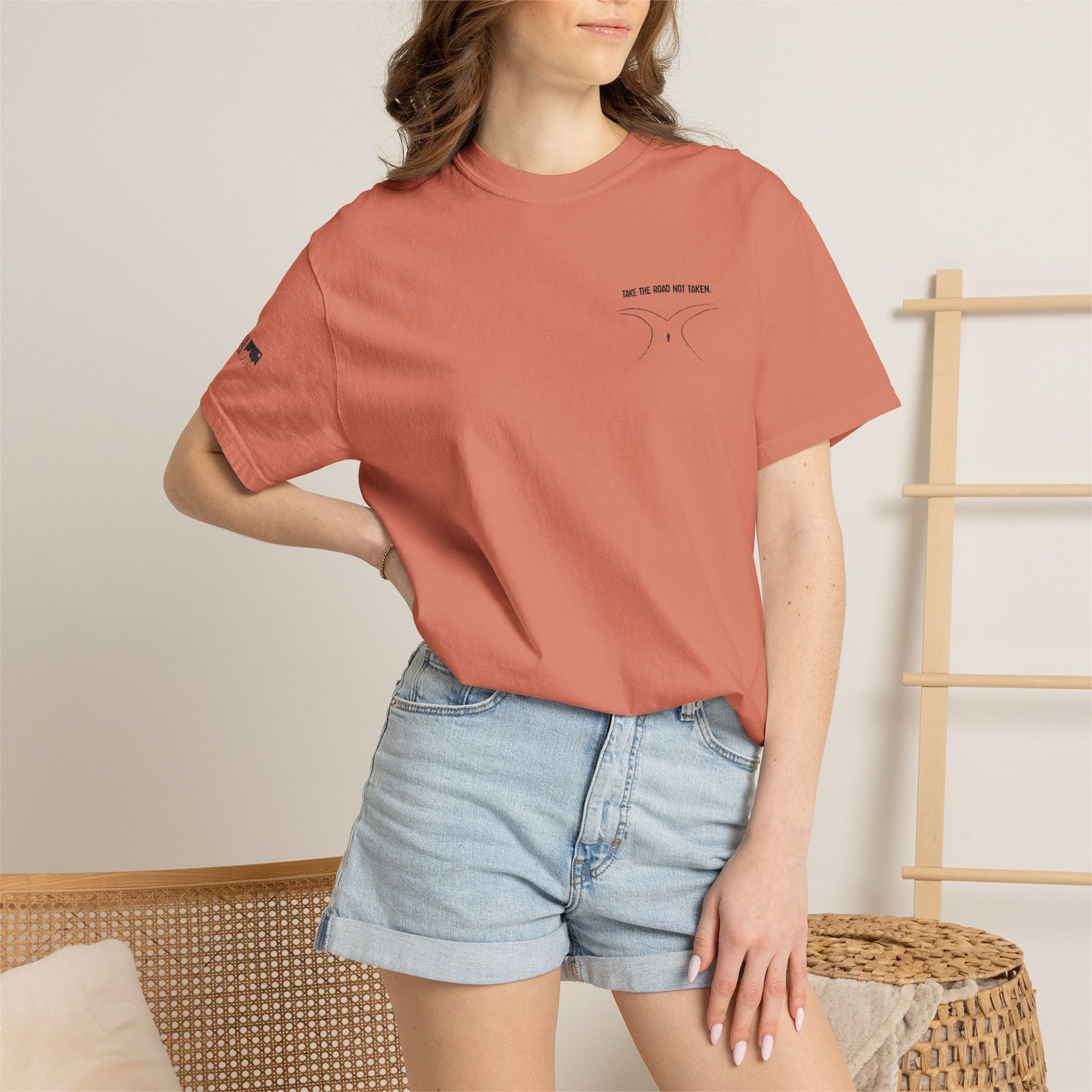 Men’s Outdoor Two Paths Take The Road Not Taken Seek the Horizon T-shirt