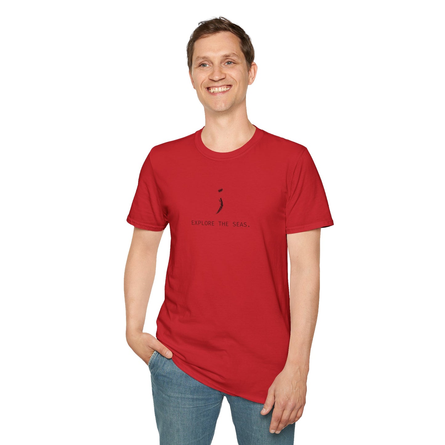 'Explore the Seas' Seek the Horizon Unisex Softstyle Cotton Travel Diving Short-Sleeve T-Shirt