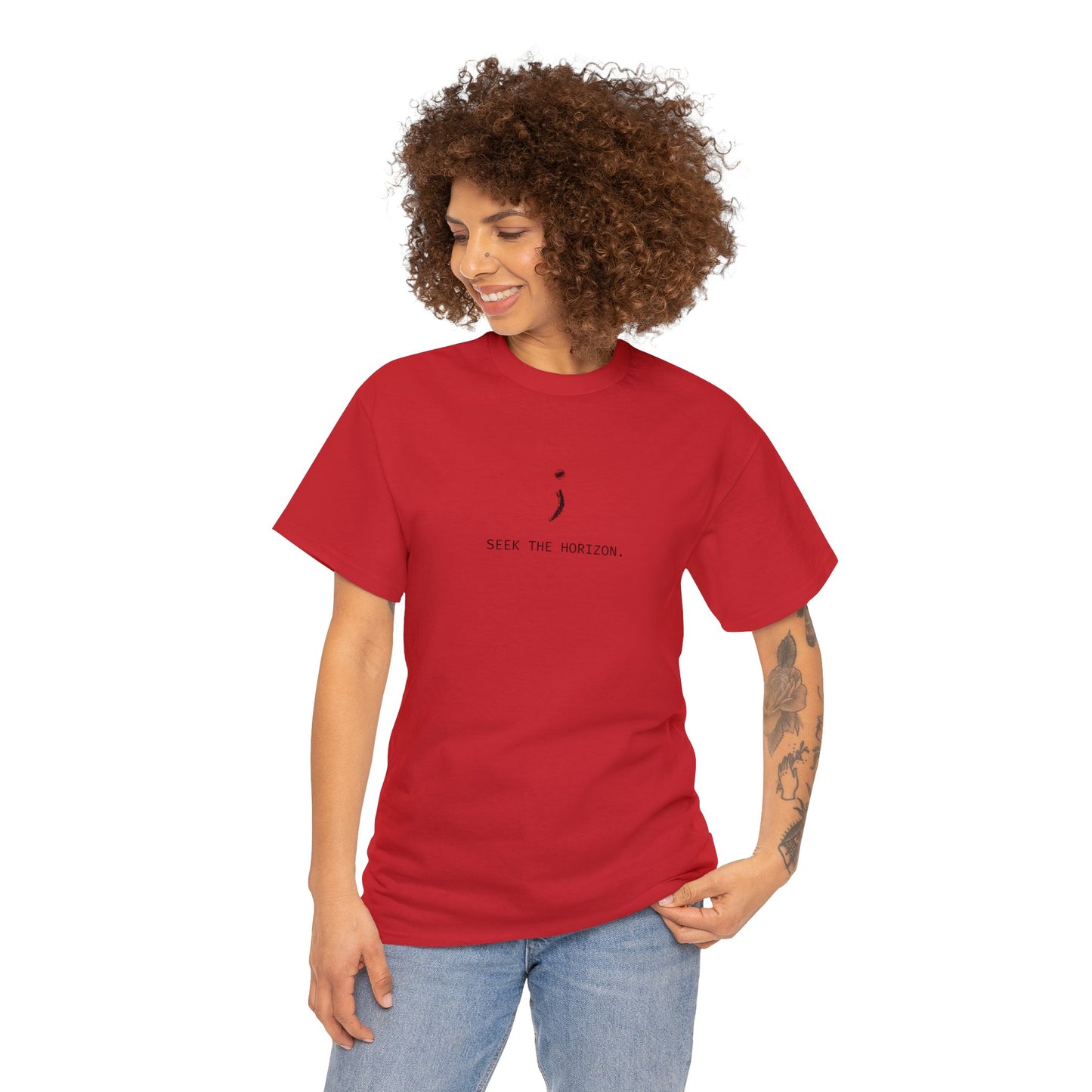 Seek the Horizon's ; Women Heavy Cotton Short-Sleeve Relax T-Shirt