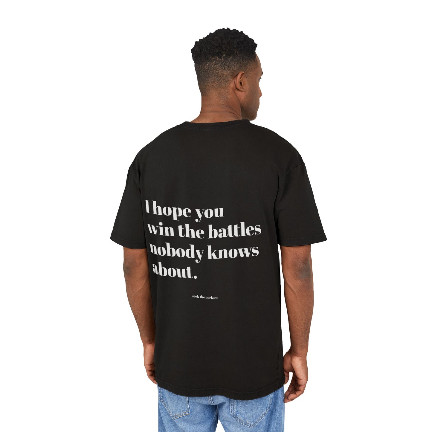 Men's Acid Washed Oversized Tee - Inspirational Quote T-Shirt