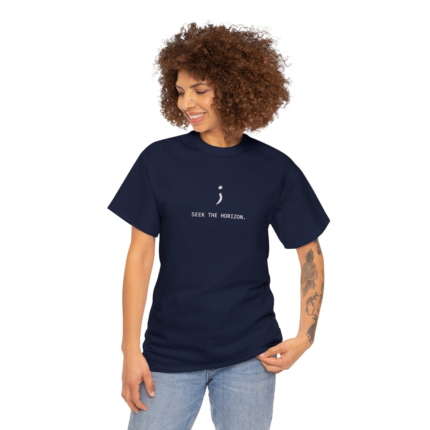 Seek the Horizon's ; Women Heavy Cotton Short-Sleeve Relax T-Shirt