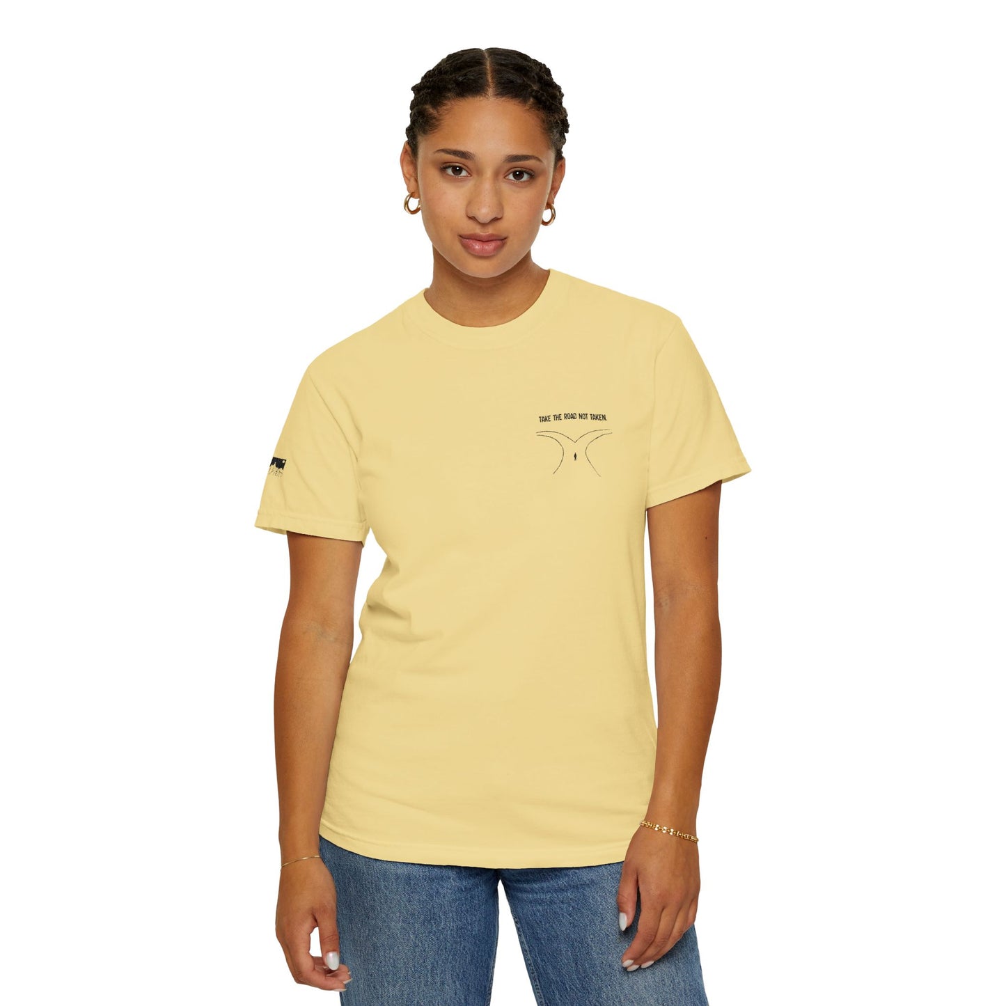 Women’s Outdoor Two Paths Take The Road Not Taken Seek the Horizon T-shirt